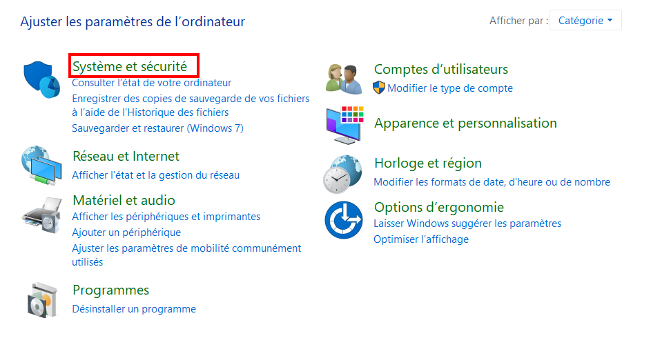 Comment faire la mise à jour sur Windows 10 ? - Accéder au système et sécurité
