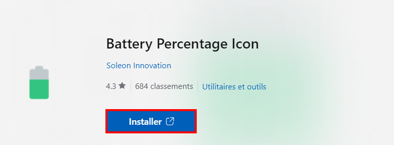 Afficher le pourcentage de batterie sur Windows 11 et 10 - Télécharger l'application Battery Percentage Icon