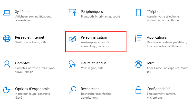 windows 10 paramètres personnalisation pour modifier l'image sur l'écran de verrouillage