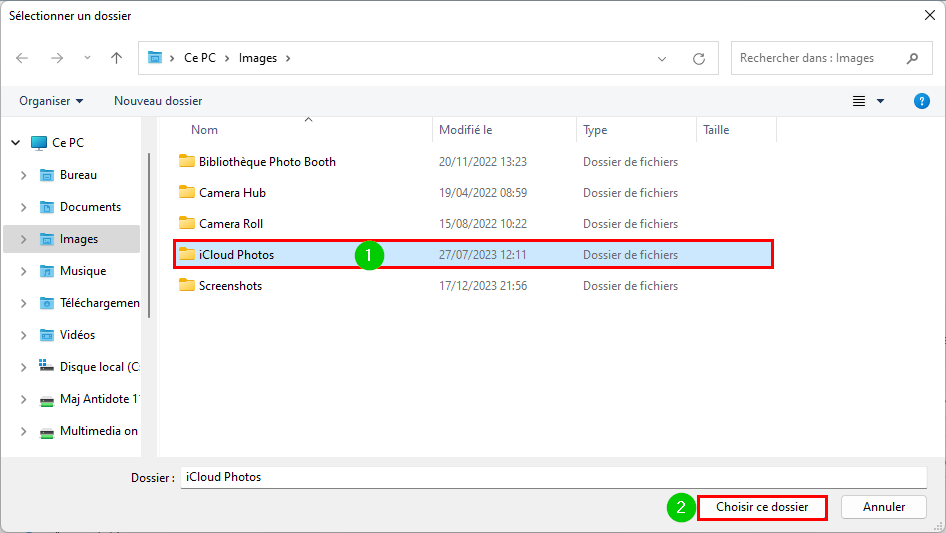 Choisir un dossier pour l'écran de verrouillage Windows 11