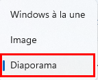 Choix d'un diaporama pour l'écran de verrouillage de Windows 11