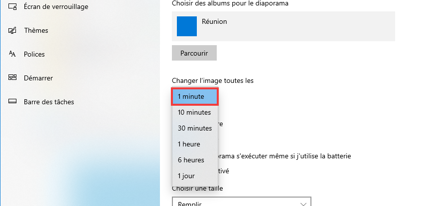 Changer l'image toutes les minutes