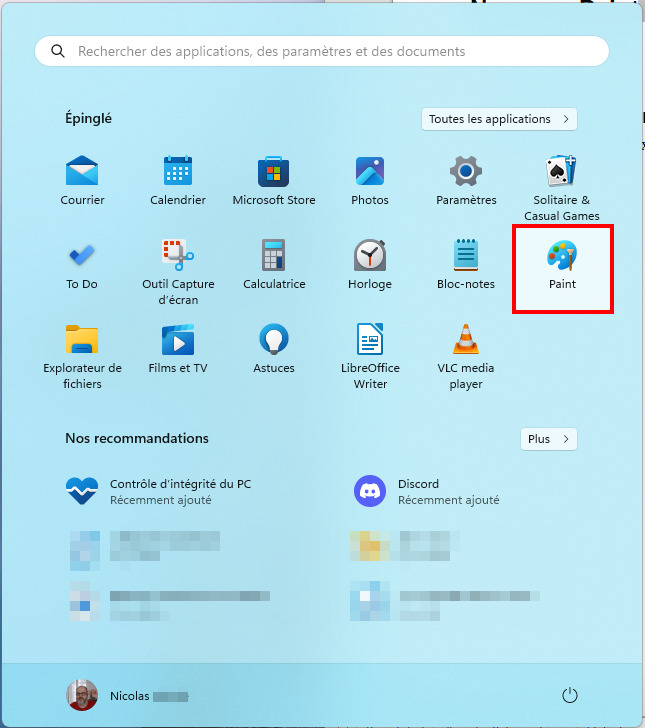 Paint arrière-plan Ouvrir Microsoft Paint