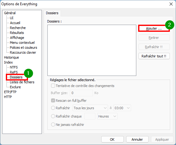 Everything - Ajouter support amovible au logiciel