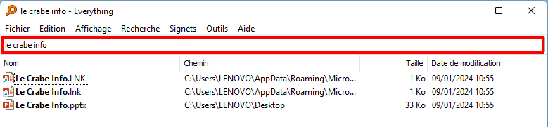 Everything - Apprendre à utiliser le logiciel