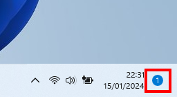 Partage de proximité - Ouvrir le centre de notifications