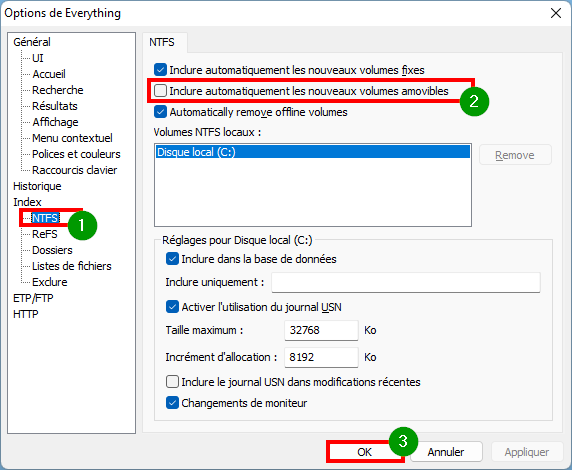 Everything - Indexer les supports amovibles au logiciel