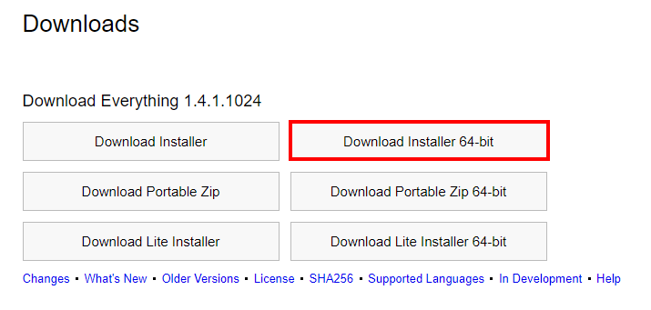 Everything - Installer Everything 64 bits