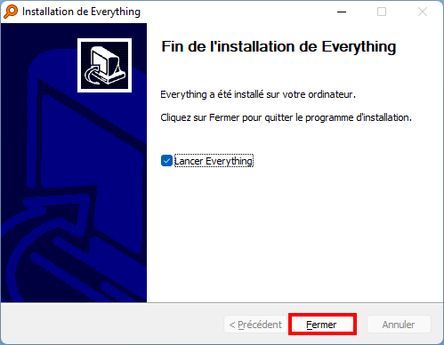 Everything - le logiciel est installé sur votre PC
