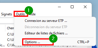 Everything - Aller dans le menu Outils
