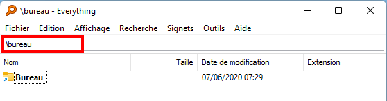 Everything - Faire une recherche par emplacement