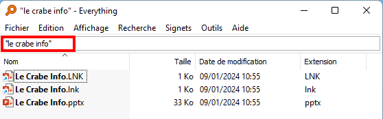 Everything - Faire une recherche avec plusieurs termes