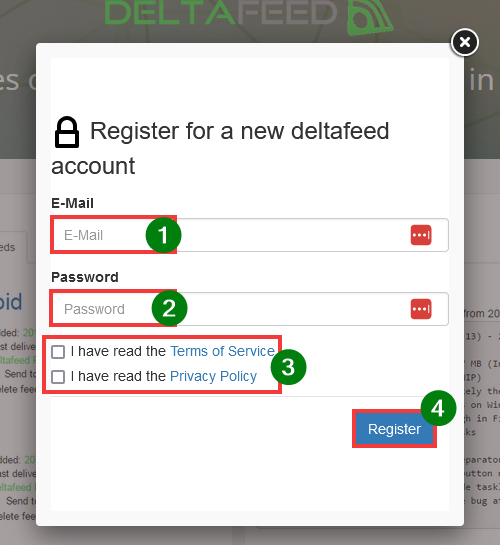 Ajouter flux RSS Outlook créer compte sur DeltaFeed