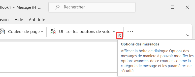Envoi différé Outlook 365 Options des messages