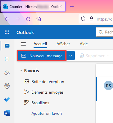 Envoi différé Outlook Web Nouveau message
