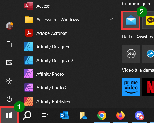 Outlook pour Windows message absence - Ouvrir application