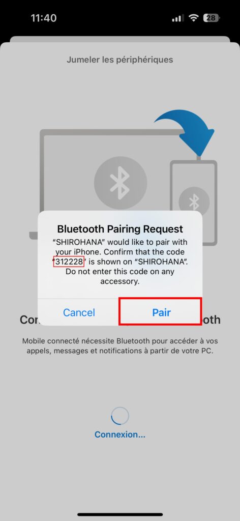 préparer utiliser iMessage Windows 11 jumeler iPhone 