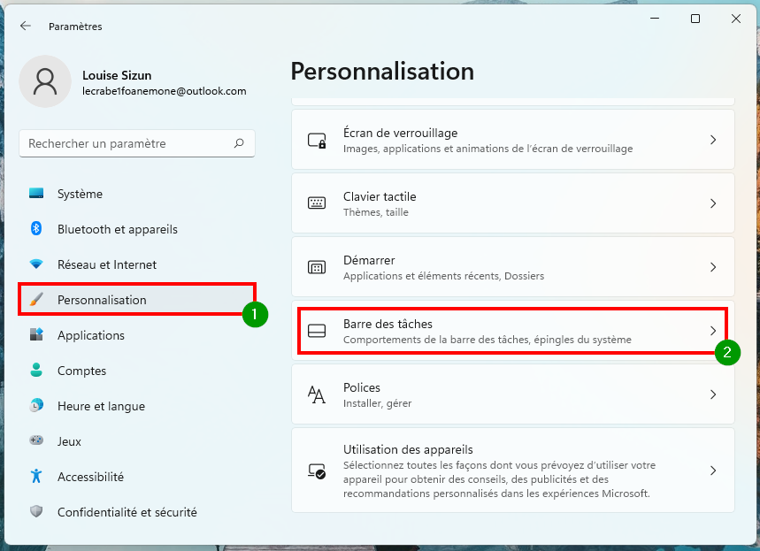 Retrouver le menu Démarrer de Windows 10 - Accéder aux paramètres de la barre des tâches