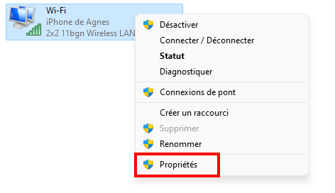 Corriger le téléchargement lent dans le Microsoft Store - Accéder aux propriétés du réseau connecté actuellement