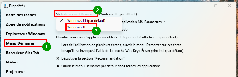Retrouver le menu Démarrer de Windows 10 - Appliquer le style du menu Windows 10