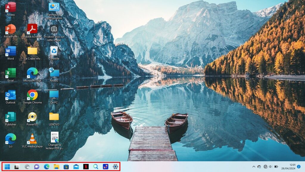 Retrouver le menu Démarrer de Windows 10 - Les icônes de la barre des tâches se trouvent sur la gauche de votre écran