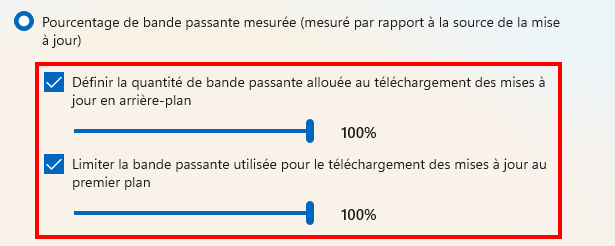 Corriger le téléchargement lent dans le Microsoft Store - Définir la limite de bande passante des téléchargements