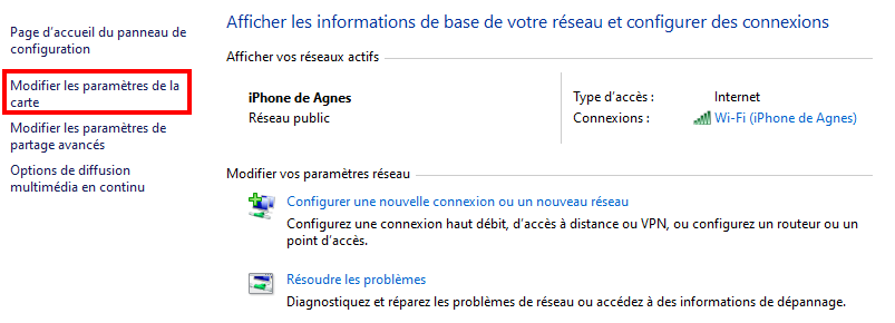 Corriger le téléchargement lent dans le Microsoft Store - Modifier les paramètres du réseau connecté actuellement