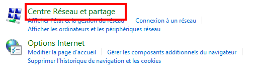 Corriger le téléchargement lent dans le Microsoft Store - Ouvrir le centre de réseau et de partage