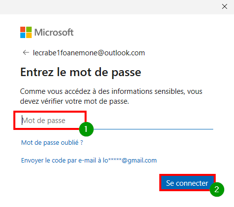 Corriger le téléchargement lent dans le Microsoft Store - Entrer son mot de passe