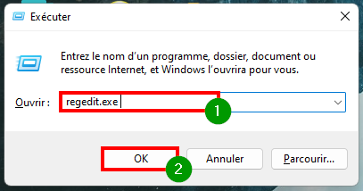 Retrouver le menu Démarrer de Windows 10 - Ouvrir l'Éditeur du Registre de Windows 11