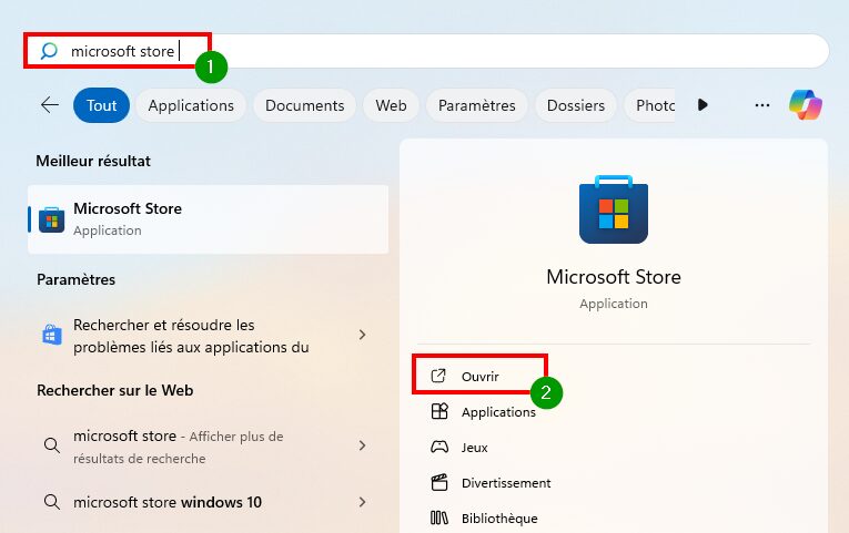 Corriger le téléchargement lent dans le Microsoft Store - Ouvrir l'application Microsoft Store