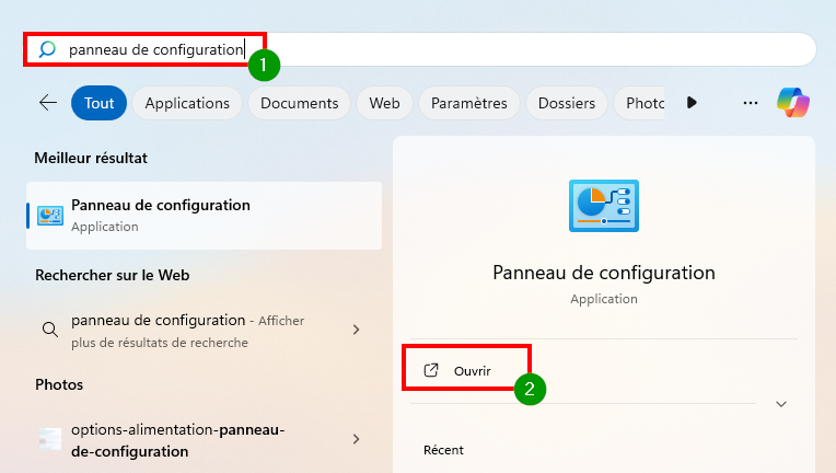 Corriger le téléchargement lent dans le Microsoft Store - Ouvrir le panneau de configuration