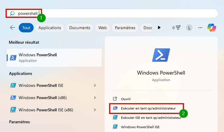 Corriger le téléchargement lent dans le Microsoft Store - Ouvrir PowerShell