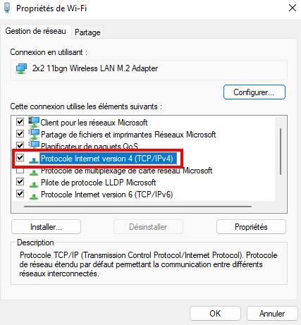 Corriger le téléchargement lent dans le Microsoft Store - Sélectionner l'IPv4