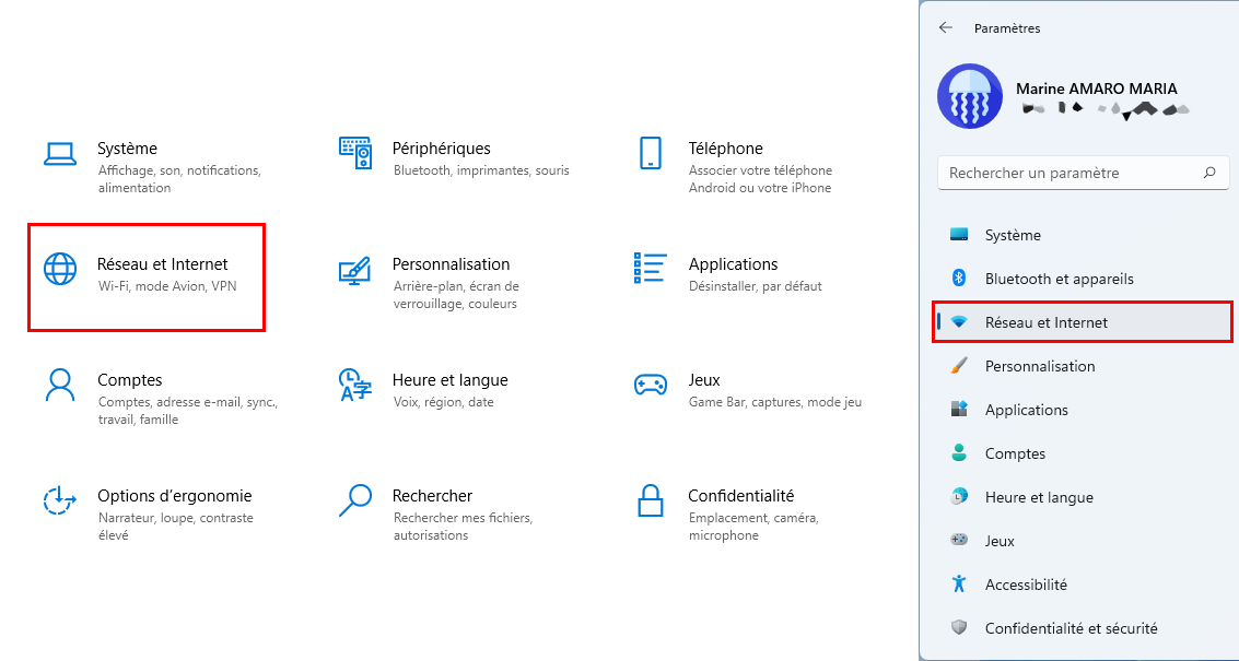 Windows 10 et 11 Paramètres Réseau et Internet