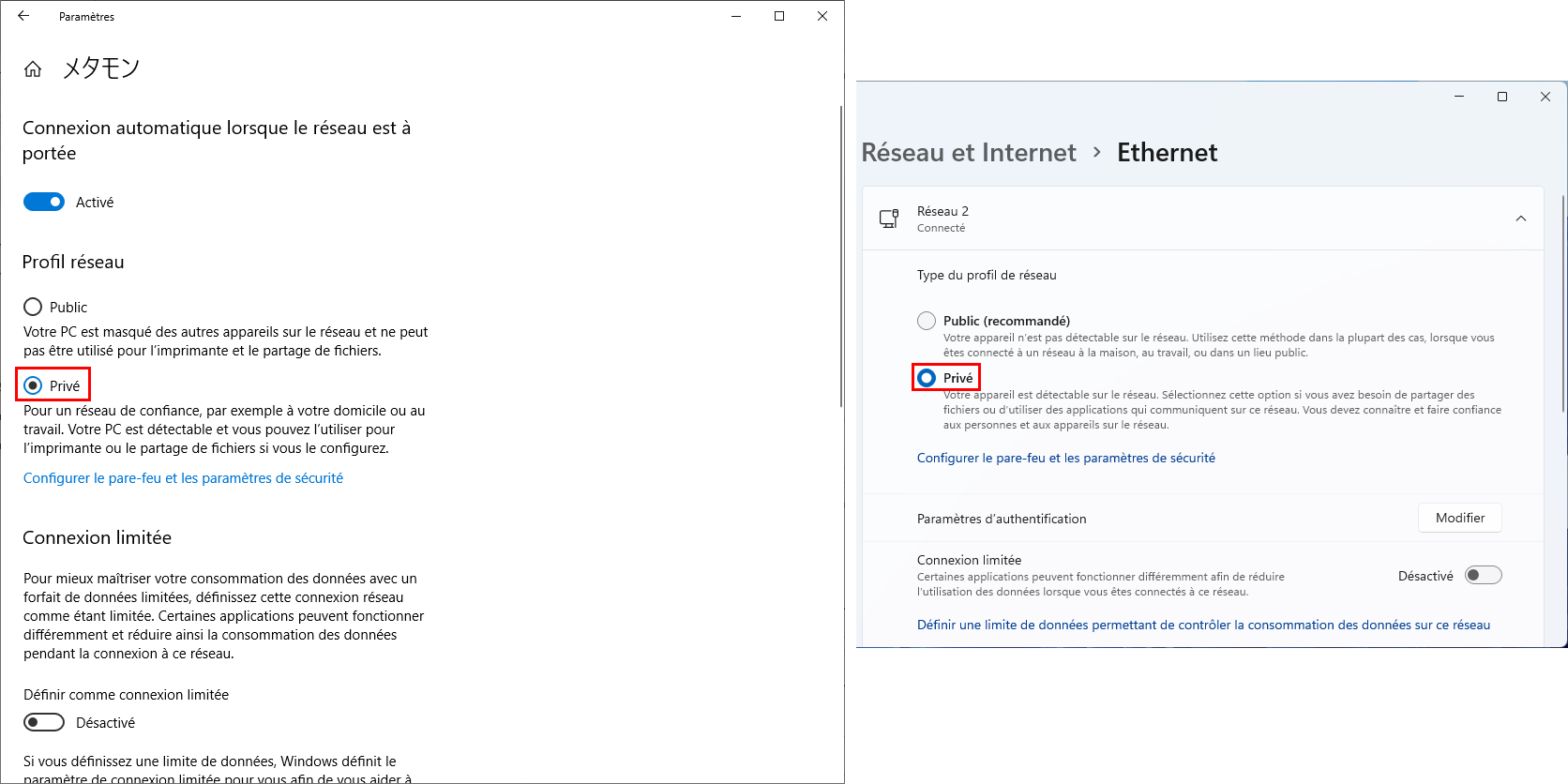 Windows 10 11 Paramètres réseau