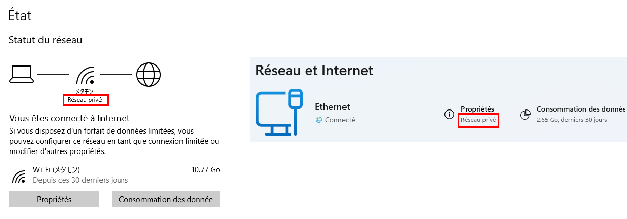 Windows 10 11 réseau privé