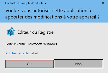 Autoriser Éditeur du Registre