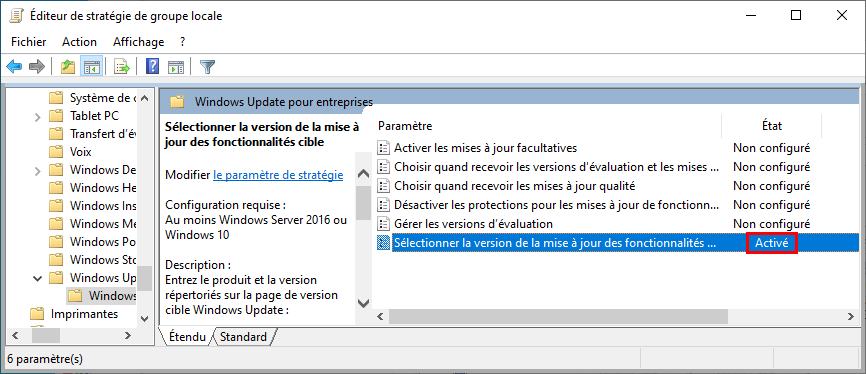 Windows 10 modifier Éditeur due stratégie groupe locale créer pour bloquer la mise à niveau vers Windows 11