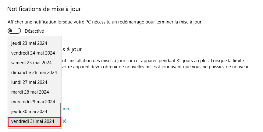 Suspendre les mises à jour pour bloquer la mise à niveau vers Windows 11