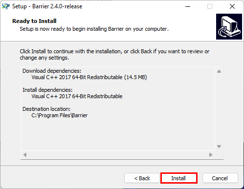 Installer Barrier contrôler plusieurs PC windows clavier souris