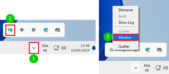 Ouvrir Barrier Zone notification Windows