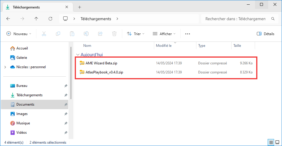 Extraire fichiers ZIP AtlasOS