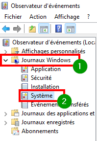 Pourquoi mon PC sort de veille tout seul - Accéder aux Journaux Windows