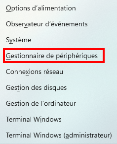 Pourquoi mon PC sort de veille tout seul - Ouvrir le Gestionnaire de périphériques