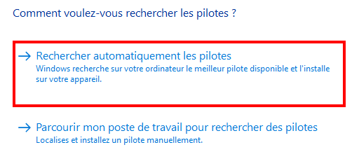 Pourquoi mon PC sort de veille tout seul - Lancer une recherche automatique des pilotes plus récents