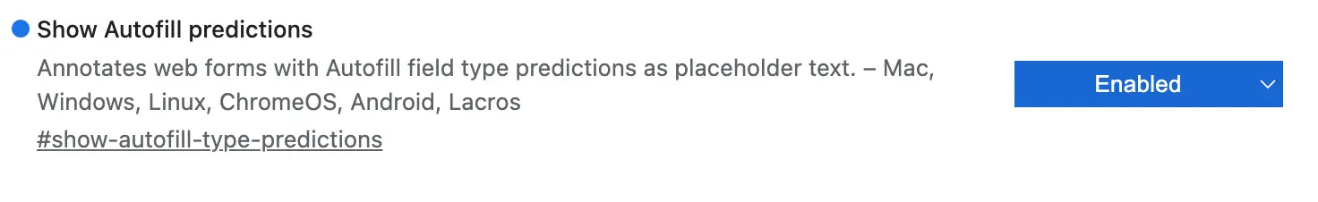 Pour désinstaller un flag, sélectionnez l'option "Disabled" dans le menu déroulant.