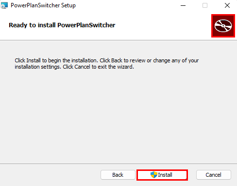 PowerPlanSwitcher - Lancer l'installation du logiciel