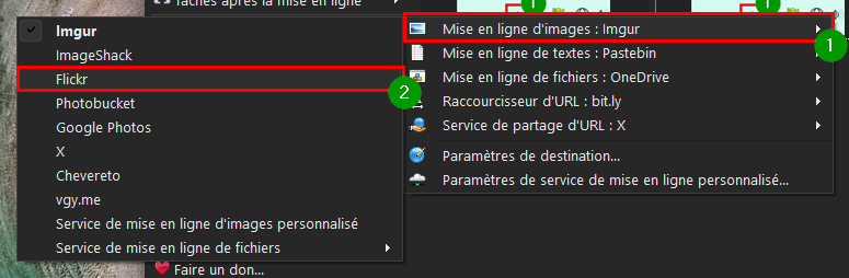 Faire une capture d’écran avec ShareX - Modifier l'hébergeur d'images pour mettre en ligne vos captures d'écran