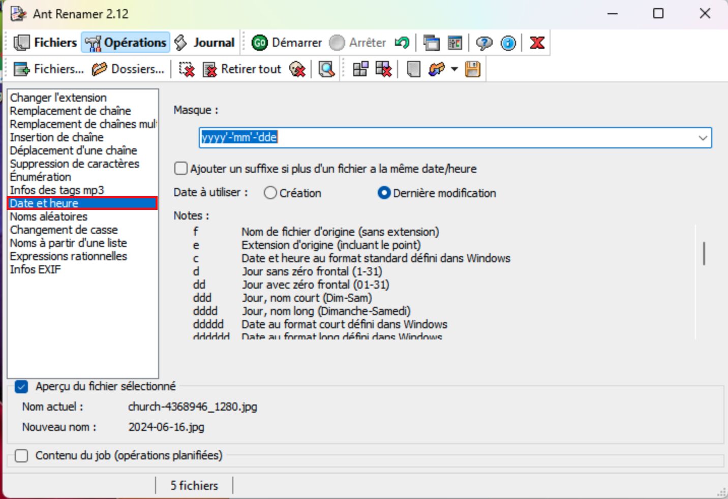 renommer plusieurs fichiers windows 11-utilisation antrenamer 